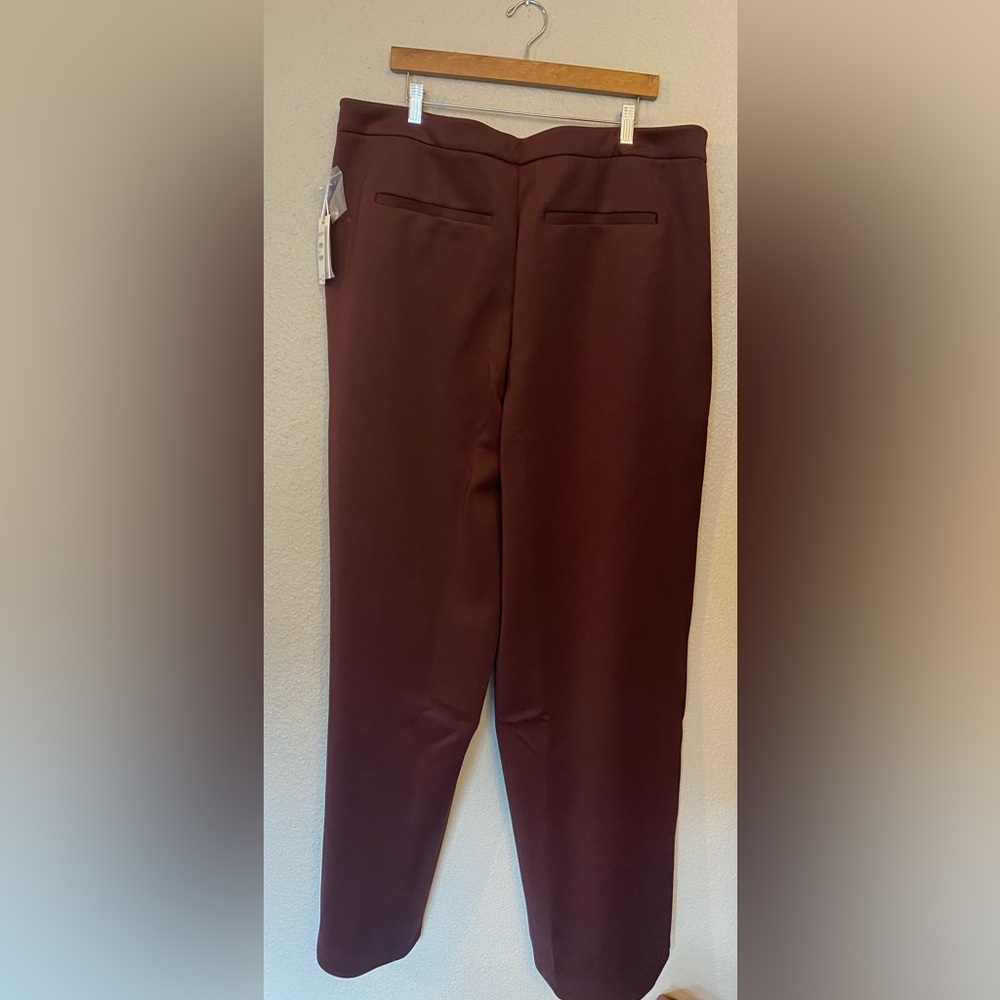 NWT GOOD AMERICAN Column Scuba Stretch Pants In Malbec003 Size 22 - Picture 4 of 11